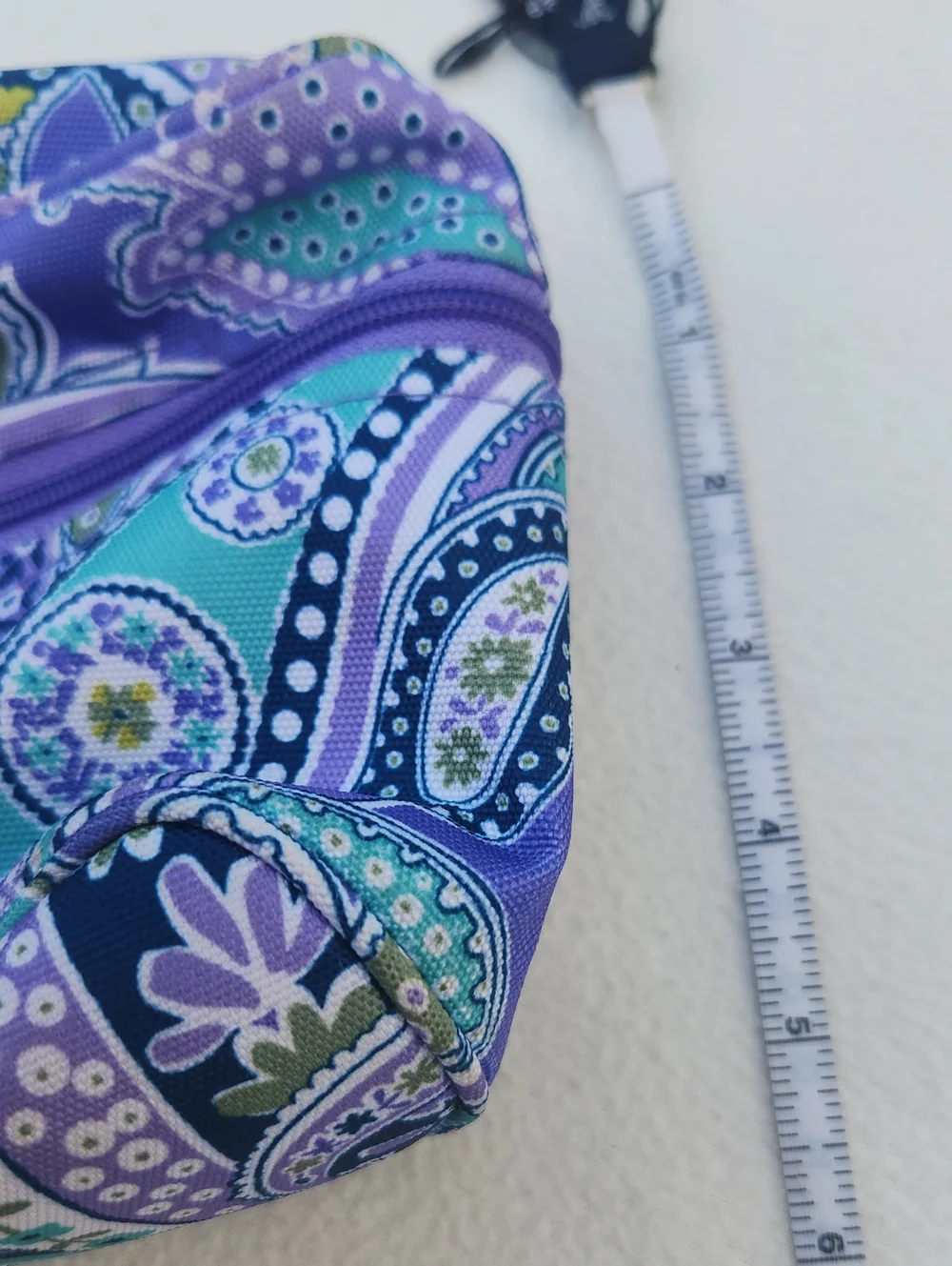 ​Vera Bradley Purple Blue Teal Paisley Cosmetic Makeup Bag Lilli Bell Retired